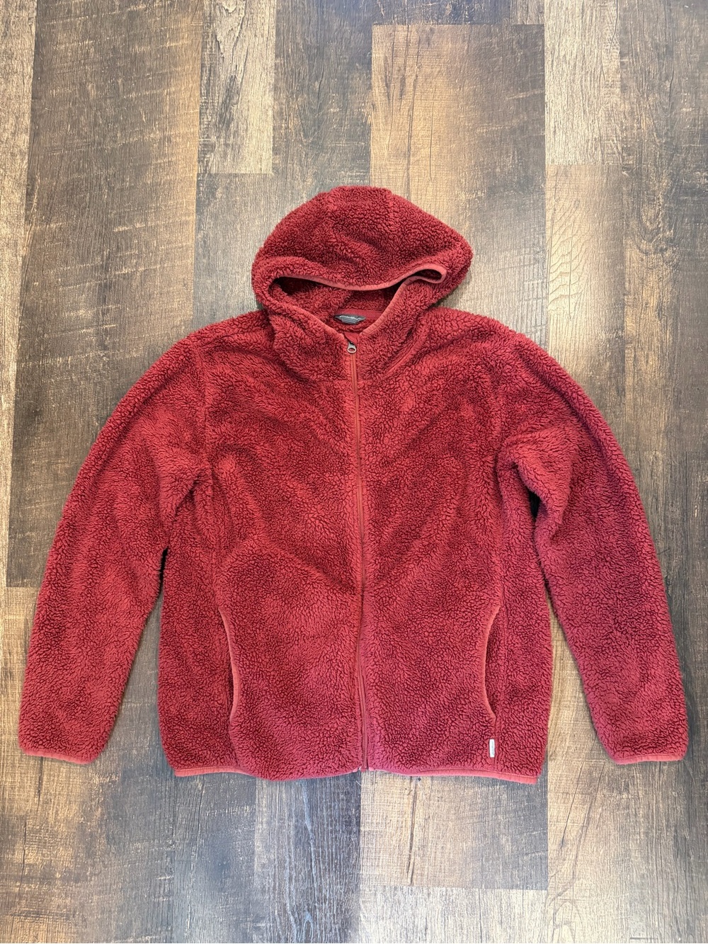 Eddie Bauer women’s Plush Hooded Zip Jacket - rust Red